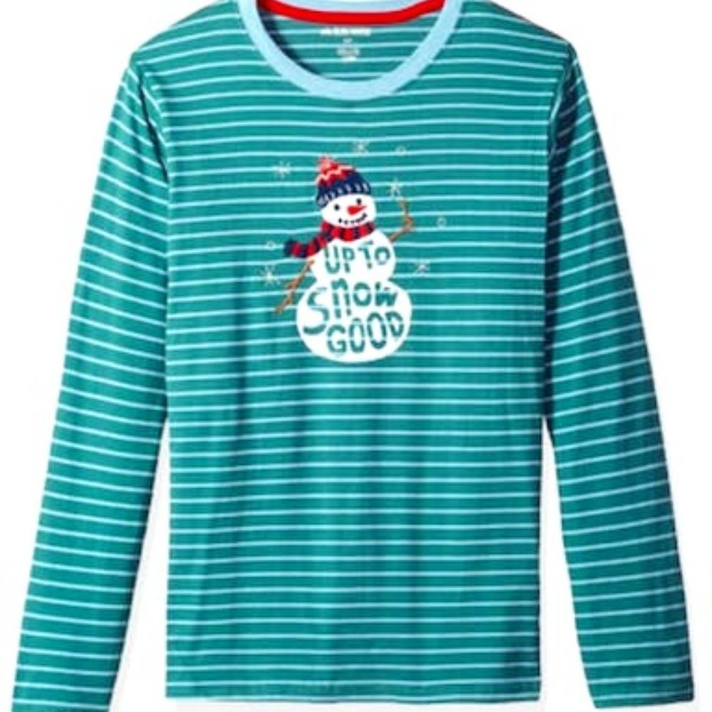LITTLE Blue House by Hatley Mens Long Sleeve Pajama Tee Vintage Holiday, Medium